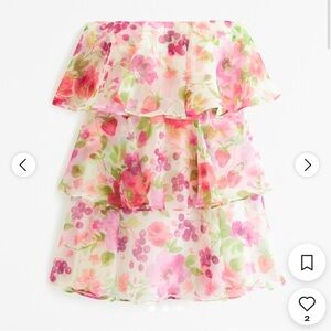 NWT A&F Organza Tiered Strapless Mini Dress